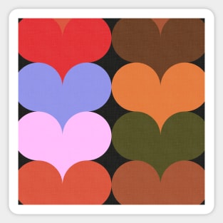 Groovy Geometric Decor - Retro Heart Shapes No.002 / Nostalgic Shades Sticker